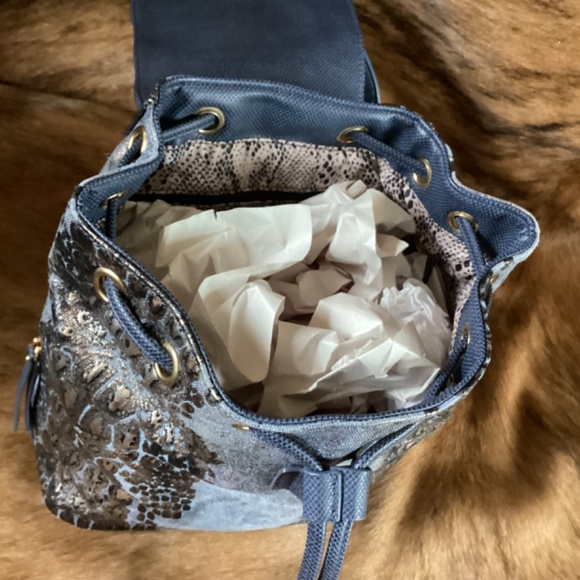 Karla Hanson Blue Backpack Convertible Handbag - Picture 7 of 11